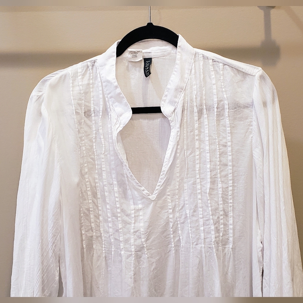 Lauren Ralph Lauren Mini Dress 100% Cotton Lightweight Semi Sheer White Sz Large - Picture 4 of 9